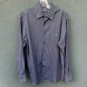 Lacoste Pinstripe Oxford Button Down Collared Shirt | Size 42